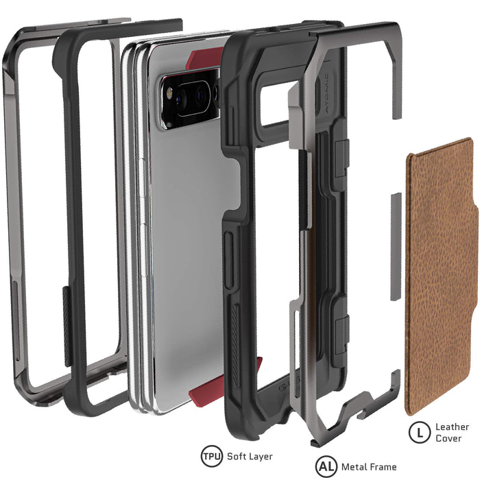 Google Pixel Fold Case Leather Metal