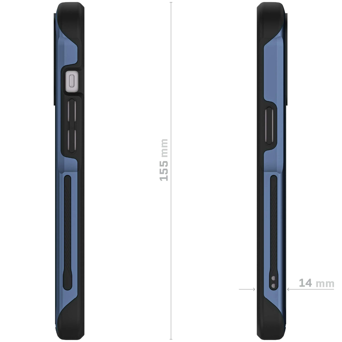 MagSafe iPhone 15 Plus Clear Case Blue
