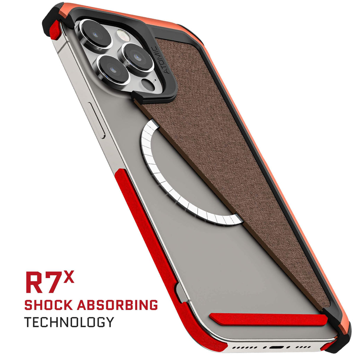 MagSafe Apple iPhone 15 Pro Max Phone Case Orange Fabric