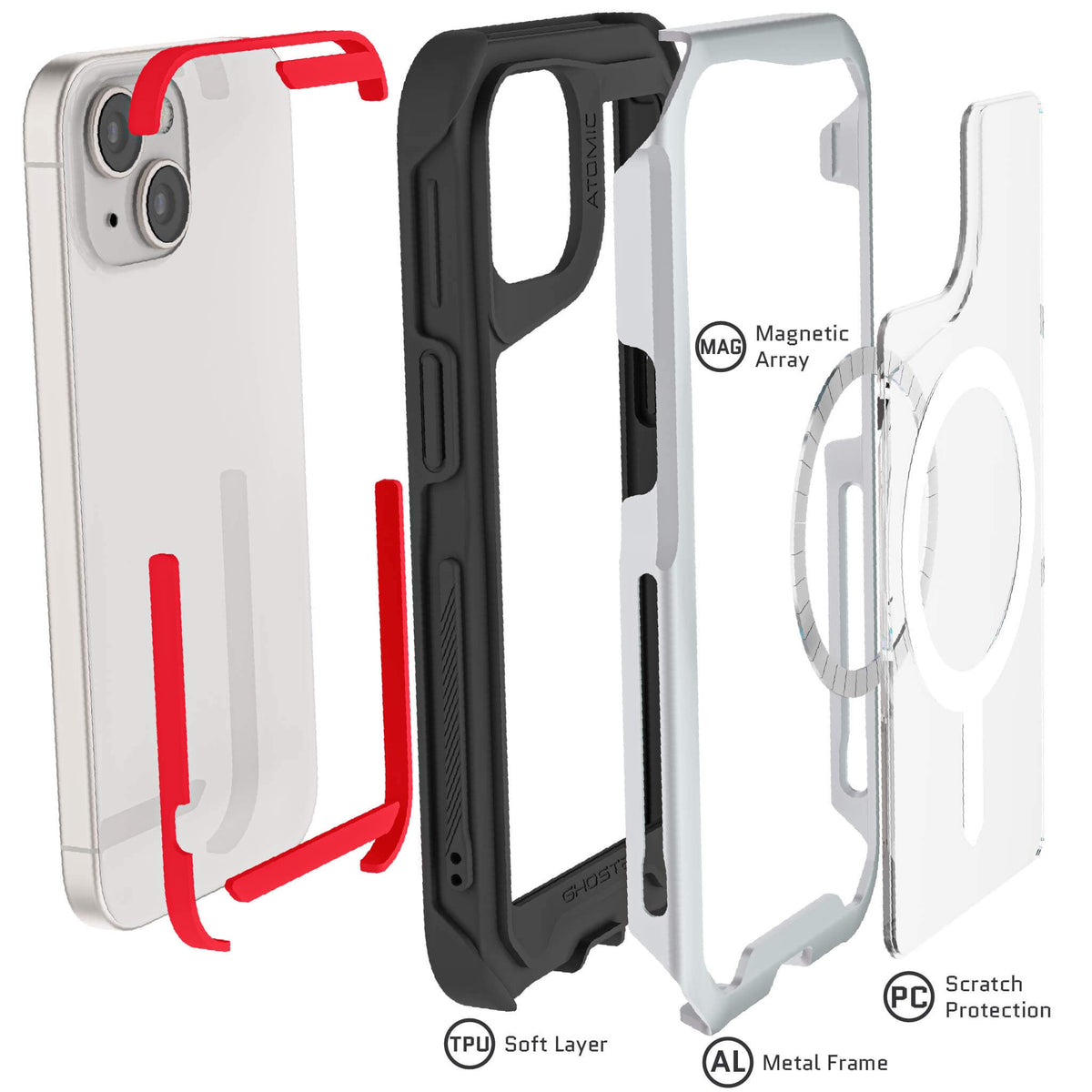 Clear Apple iPhone 15 MagSafe Phone Case Silver