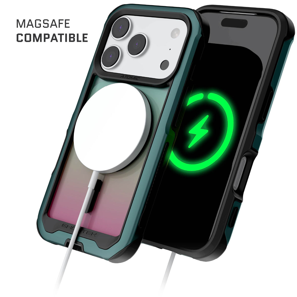 iPhone 18 Pro Case Green MagSafe Aluminum Metal Bumper Clear Protective Phone Cover