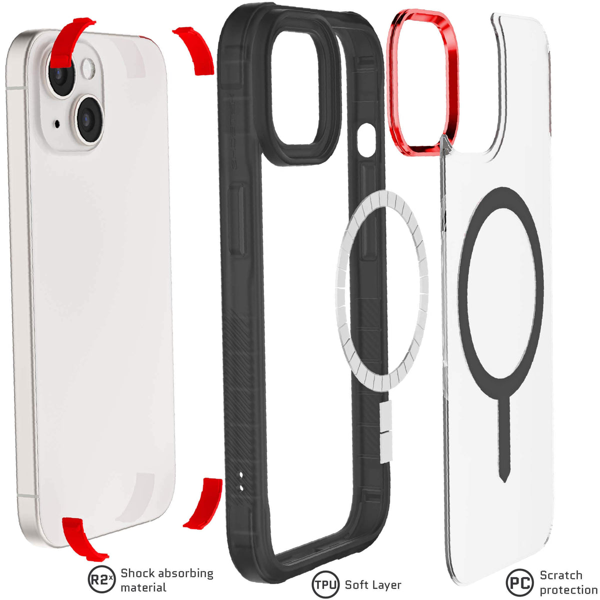 Claer Apple iPhone 15 Phone Case Smoke MagSafe