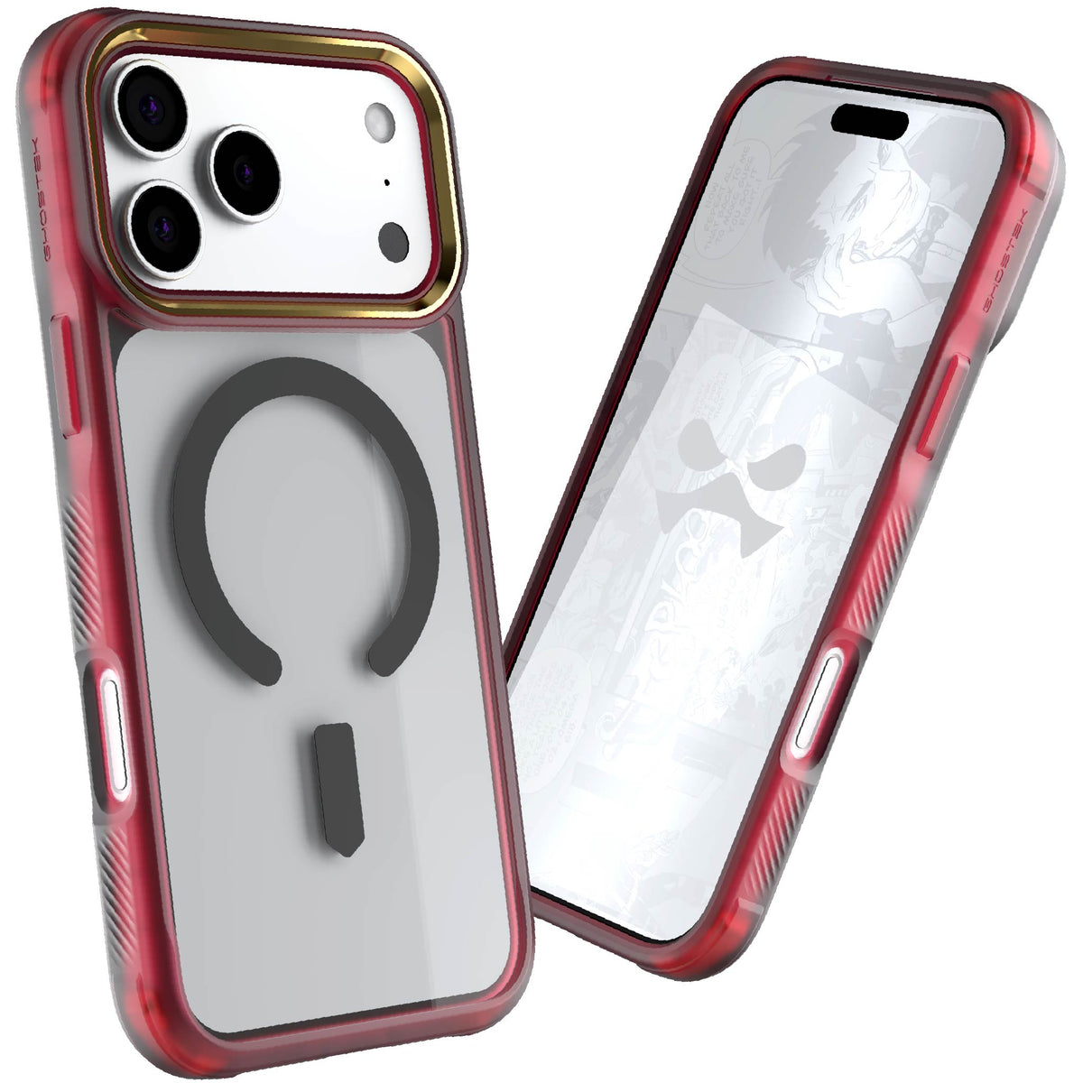 iPhone 17 Pro Max Case Red Clear MagSafe Protective Phone Cover Shockproof Magnetic Mag Safe Slim