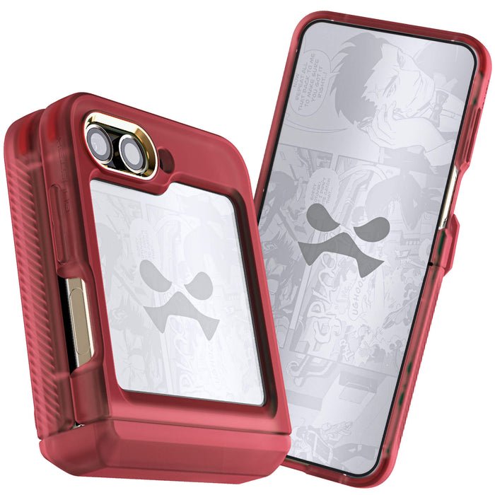 Clear Galaxy Flip 5 Red Case