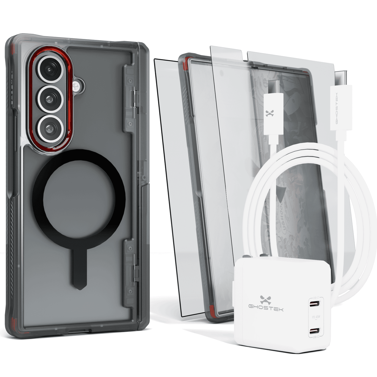 Samsung Galaxy Z Fold7 Smoke Case MagSafe Kickstand Magnetic