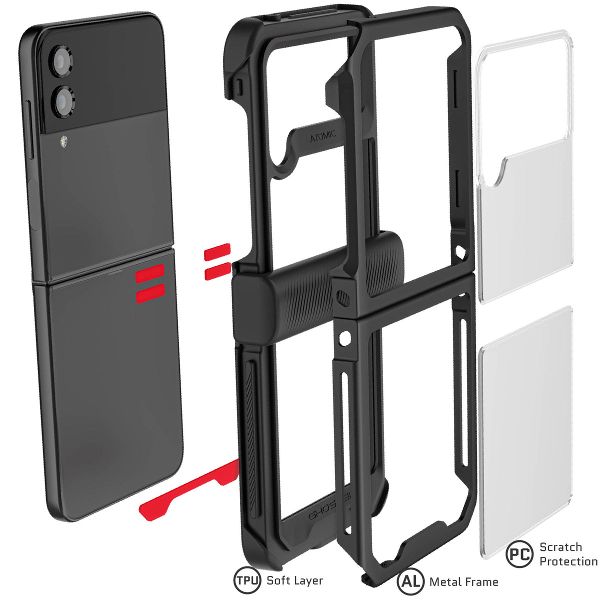 Samsung Galaxy Flip4 Case Black Metal