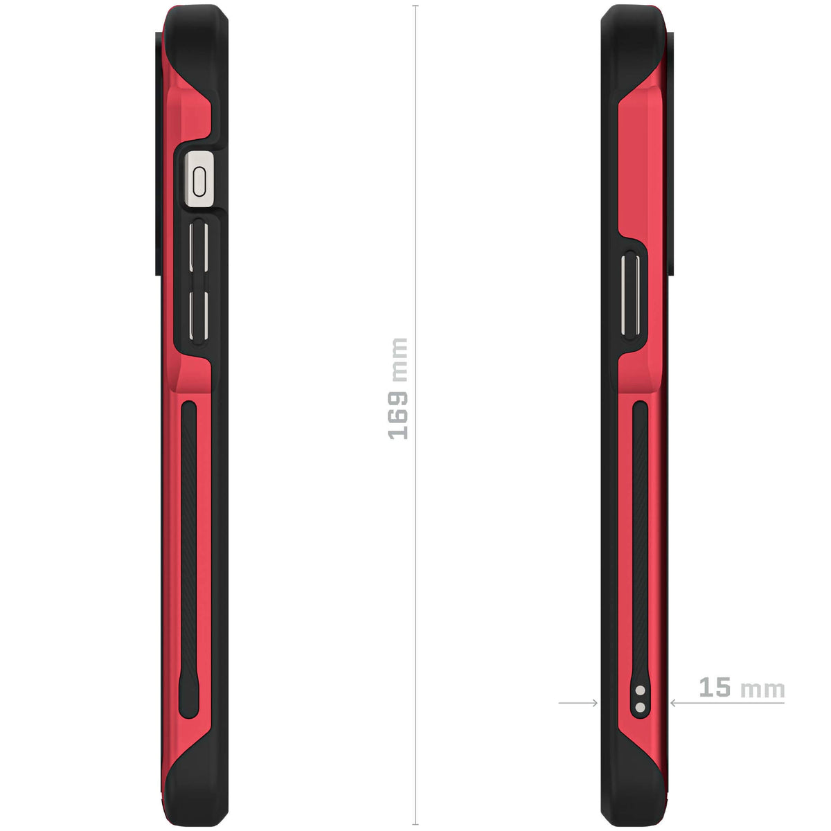Clear iPhone 15 Pro MagSafe Case Red