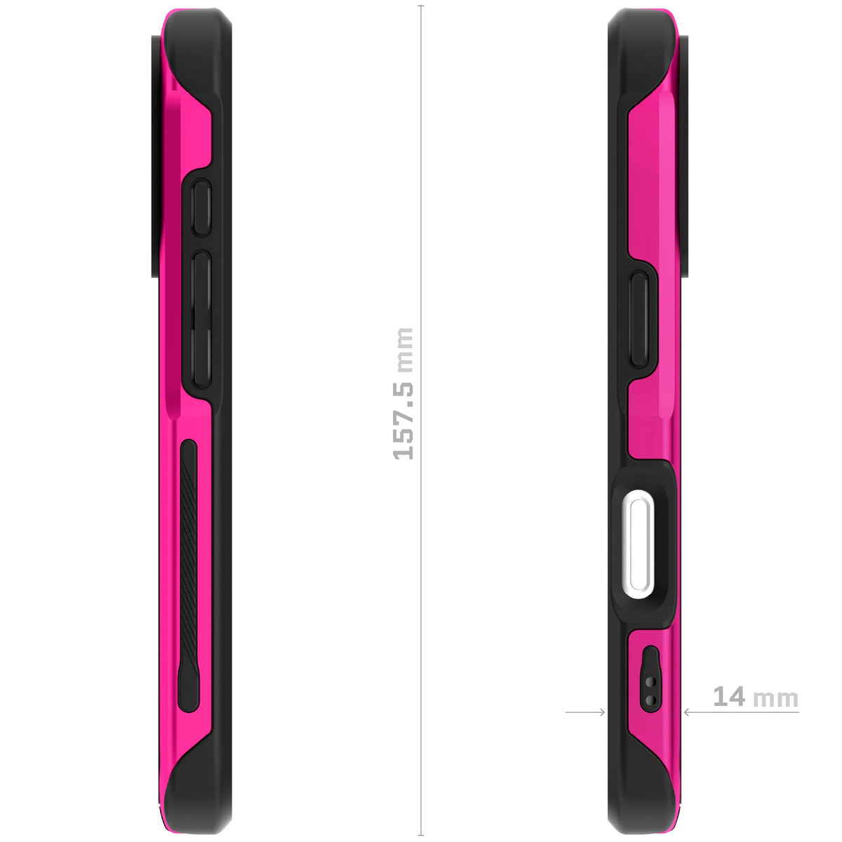 iPhone 18 Pro Case Pink MagSafe Aluminum Metal Bumper Clear Protective Phone Cover