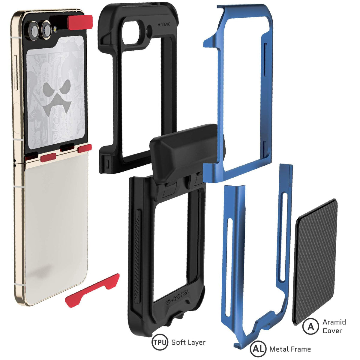 Galaxy Z Flip 5 Case Blue Aramid