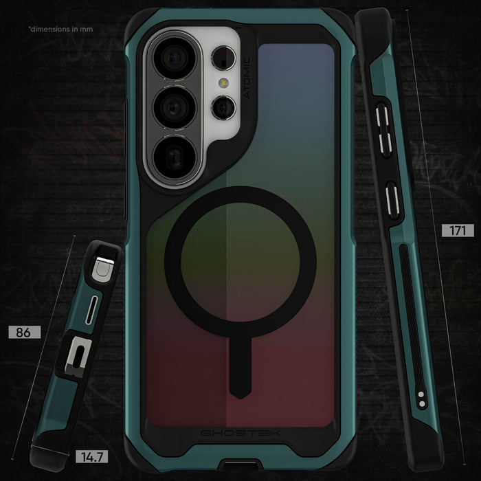 Galaxy S26 Ultra Case Clear Metal MagSafe Green