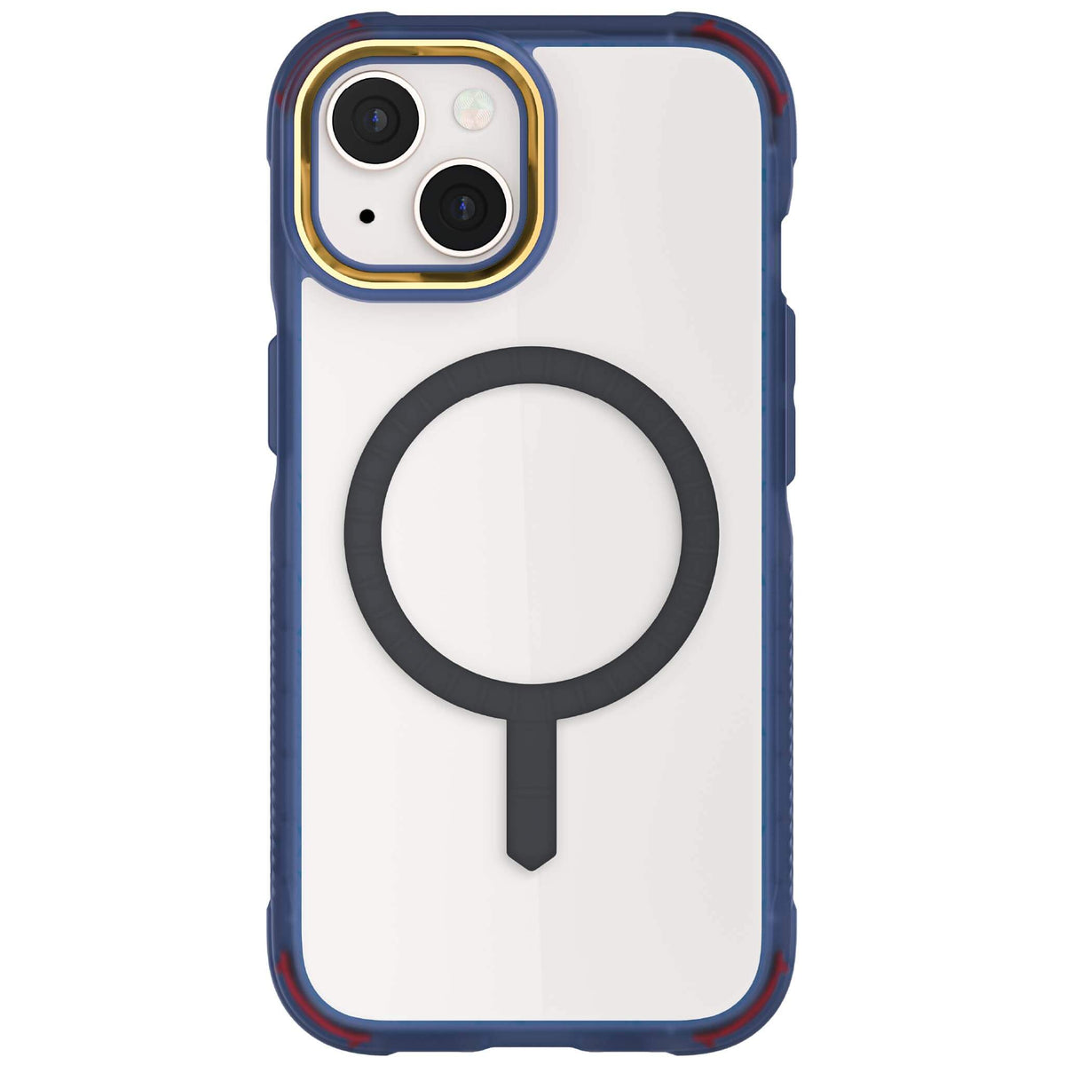 Blue iPhone 15 Clear Phone Case Silicone MagSafe
