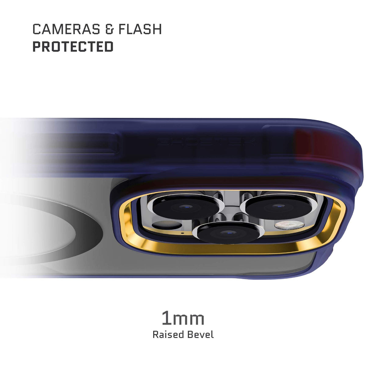 MagSafe iPhone 15 Pro Max Clear Case Blue