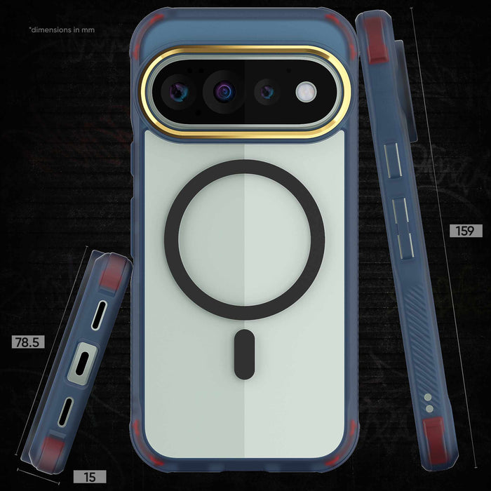 Pixel 11 Pro Case Clear Blue MagSafe Magnetic Ring Protective Cover