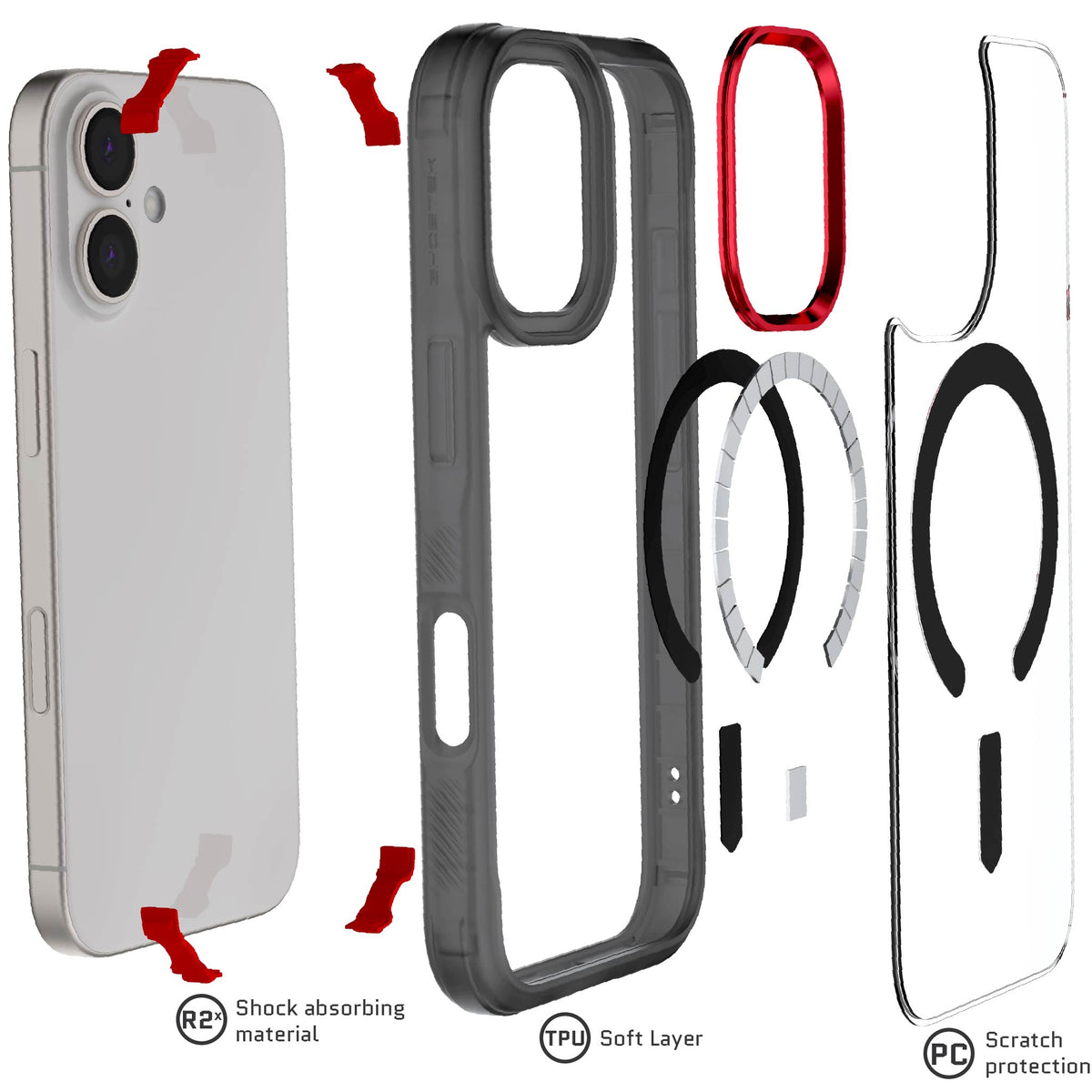 iPhone 17 Case Smoke MagSafe Protective Phone Cover Shockproof Magnetic