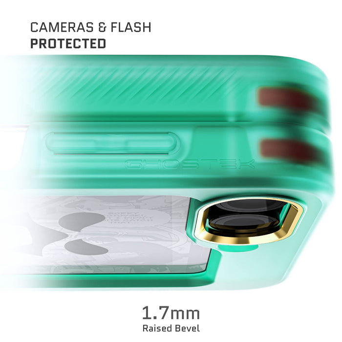 Clear Samsung Galaxy Z Flip 6 Teal Case with Kickstand and Hinge Cover