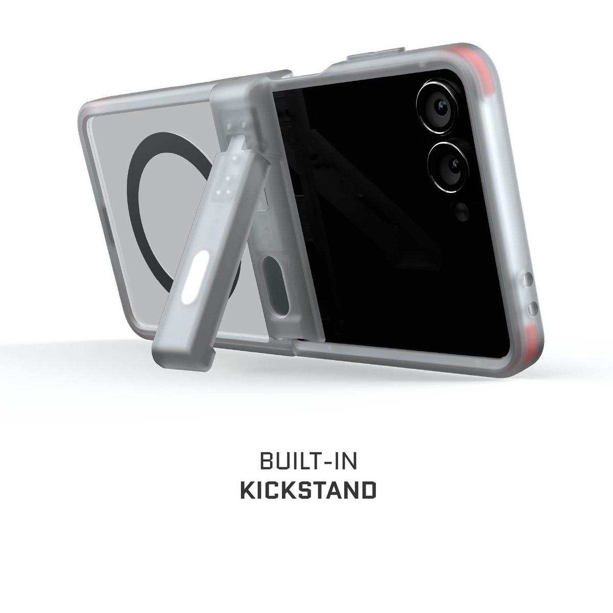 Galaxy Z Flip 7 Clear Protective Phone Case Magnetic MagSafe Kickstand