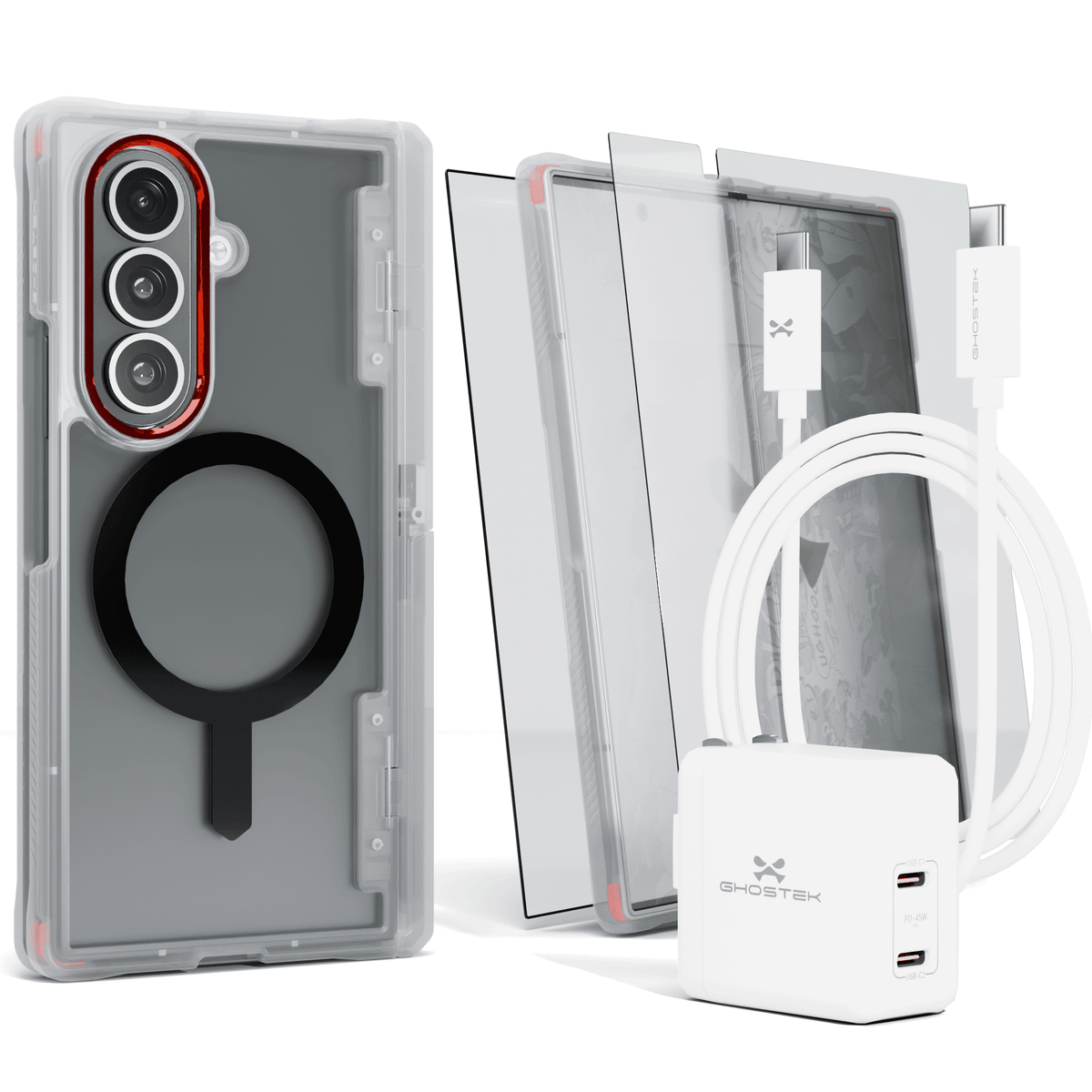 Galaxy Fold 7 Clear Phone Case MagSafe Kickstand