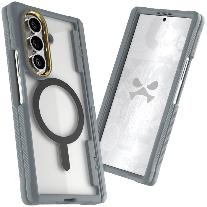 Samsung Galaxy Fold 7 Phone Case Gray MagSafe Kickstand Magnetic