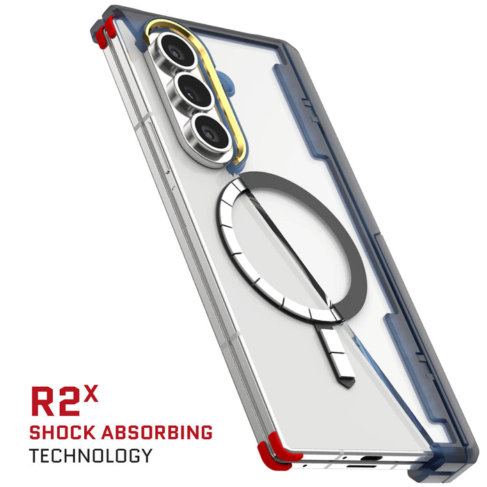 ZFold7 Protective Phone Case Blue MagSafe Kickstand Magnetic