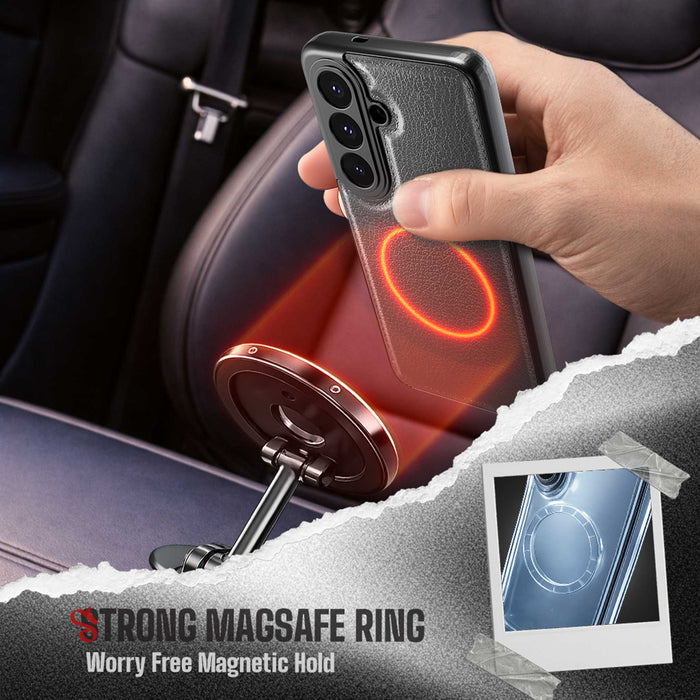 S26 Leather Case Gray with MagSafe Magnetic 