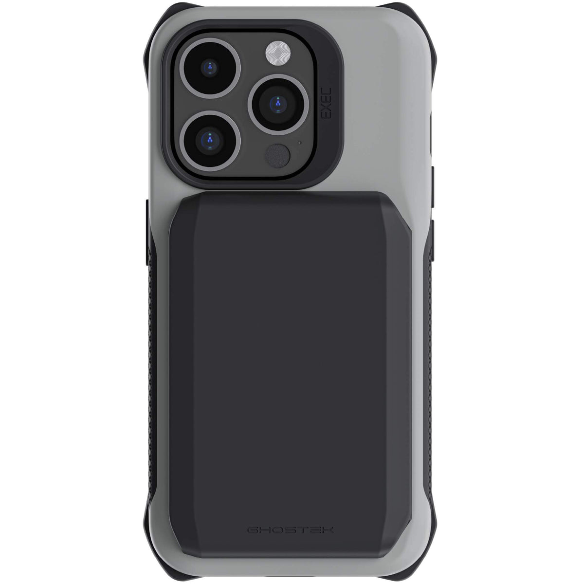 iPhone 15 Pro Wallet Case Gray Magnetic Card Holder