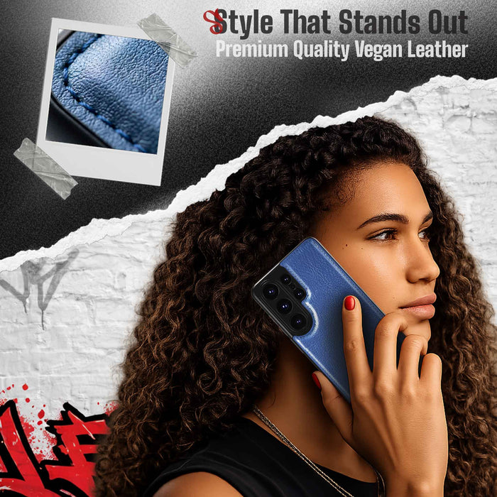 S26 Ultra Leather Case Gray with MagSafe Magnetic 