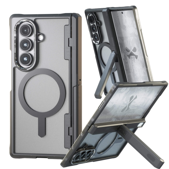 Fold 7 Case Clear Smoke Matte MagSafe Kickstand Protective Phone Cover