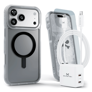 
                        iPhone 17 / Air Series Bundle – Case + Charger + Cable + Screen Protector