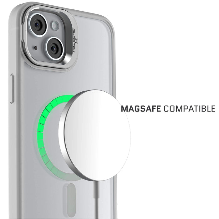 iPhone 15 Plus MagSafe Camera Stand Case White Clear