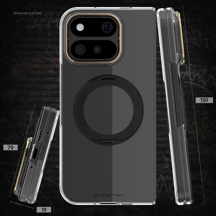 Pixel 11 Pro Fold Phone Case Clear MagSafe Gold Magnetic Cover