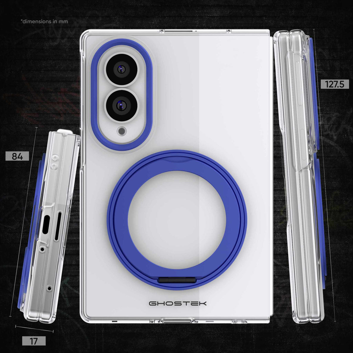 Samsung Galaxy Fold 8 Case Clear Blue MagSafe