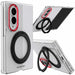 Samsung Galaxy Z Fold 8 Case Clear Red MagSafe Magnetic Kickstand Protective Phone Case