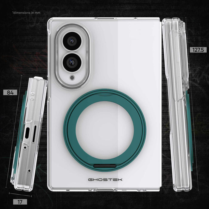 Samsung Galaxy Fold 8 Case Clear Teal MagSafe