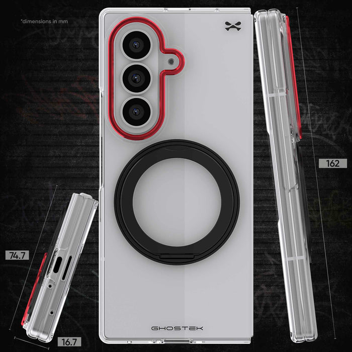 Samsung Galaxy Z Fold 8 Ultra Case Red MagSafe Kickstand Magnetic Protective Cover