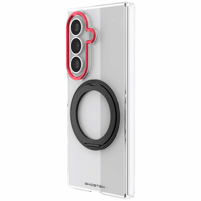 Samsung Galaxy Z Fold 8 Ultra Case Clear Red MagSafe Magnetic Kickstand Protective Phone Case Cover