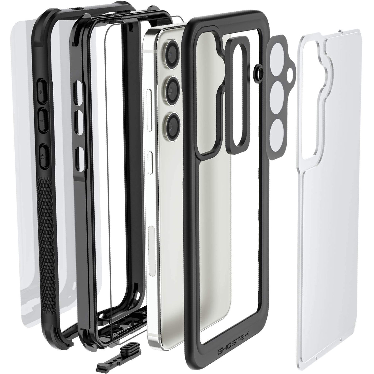 Waterproof Galaxy S24 Plus Case with Screen Protector Clear Belt Clip Holster 