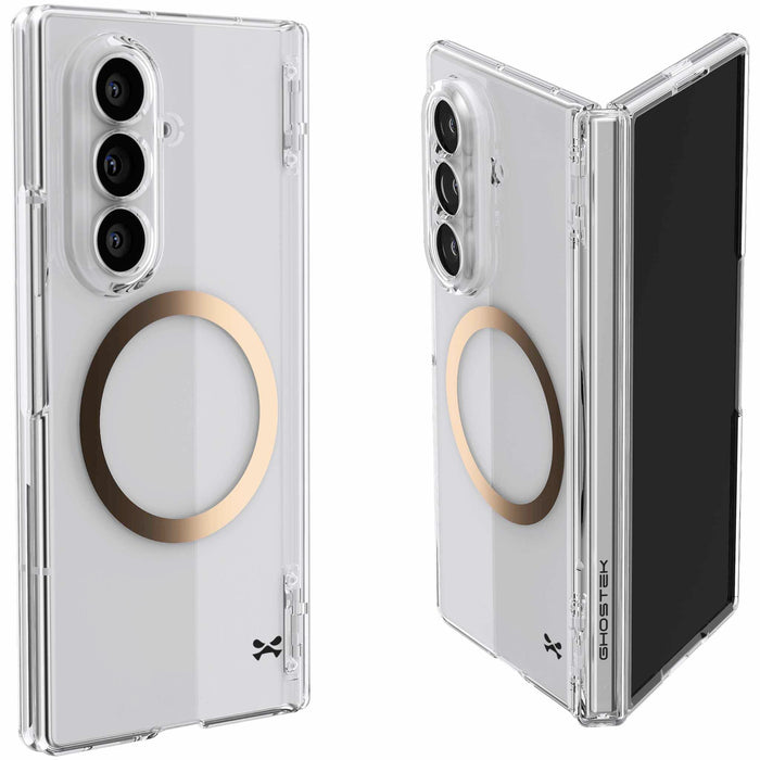 Galaxy Z Fold 8 Ultra Case Clear MagSafe Hinge Cover Gold