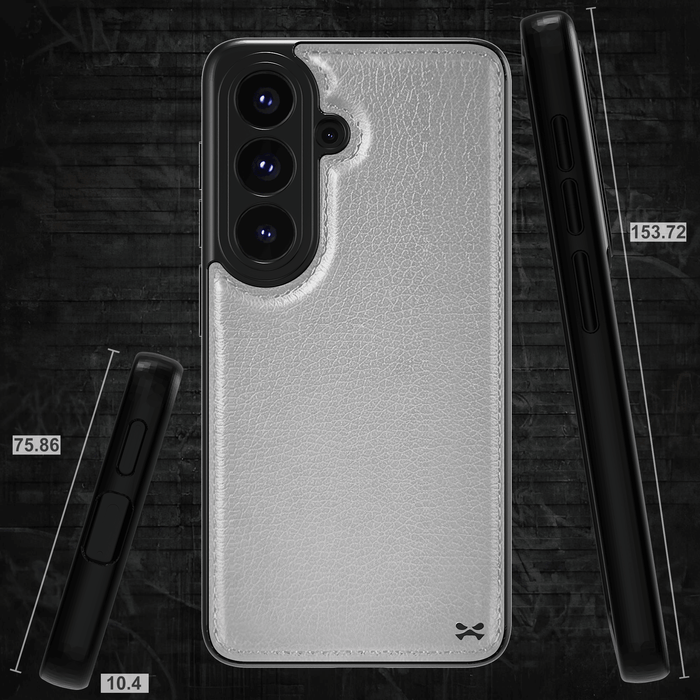 Samsung S26 Leather Case Gray with MagSafe Magnetic 