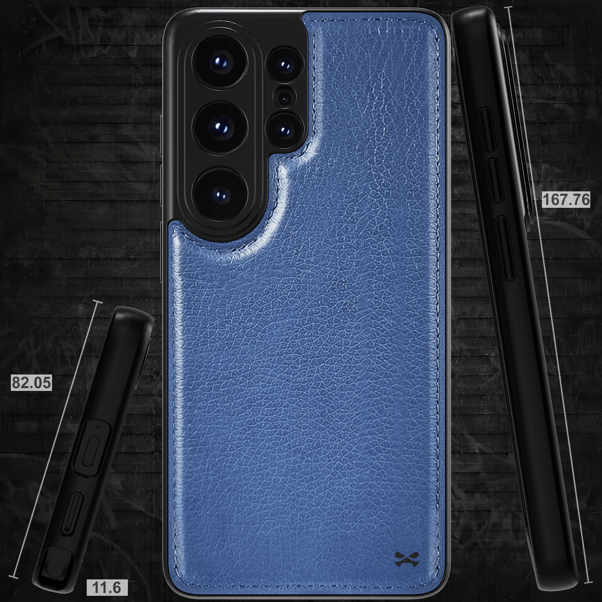 Samsung S26 Ultra Leather Case Blue with MagSafe Magnetic 