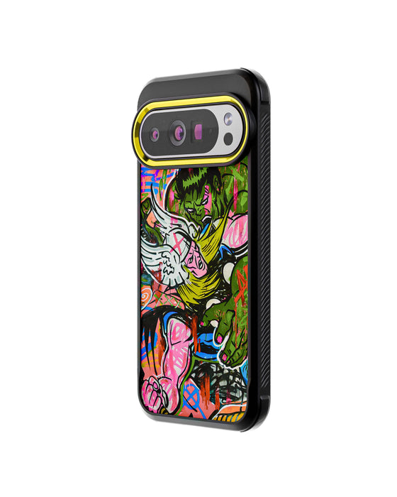 Pixel 10 Pro XL Thor vs Hulk - Spraypaint Art Case Phone Cover