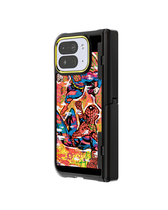 Pixel 10 Pro Fold Spiderman vs Superman Spraypaint Artist Artwork Protective Phone Case