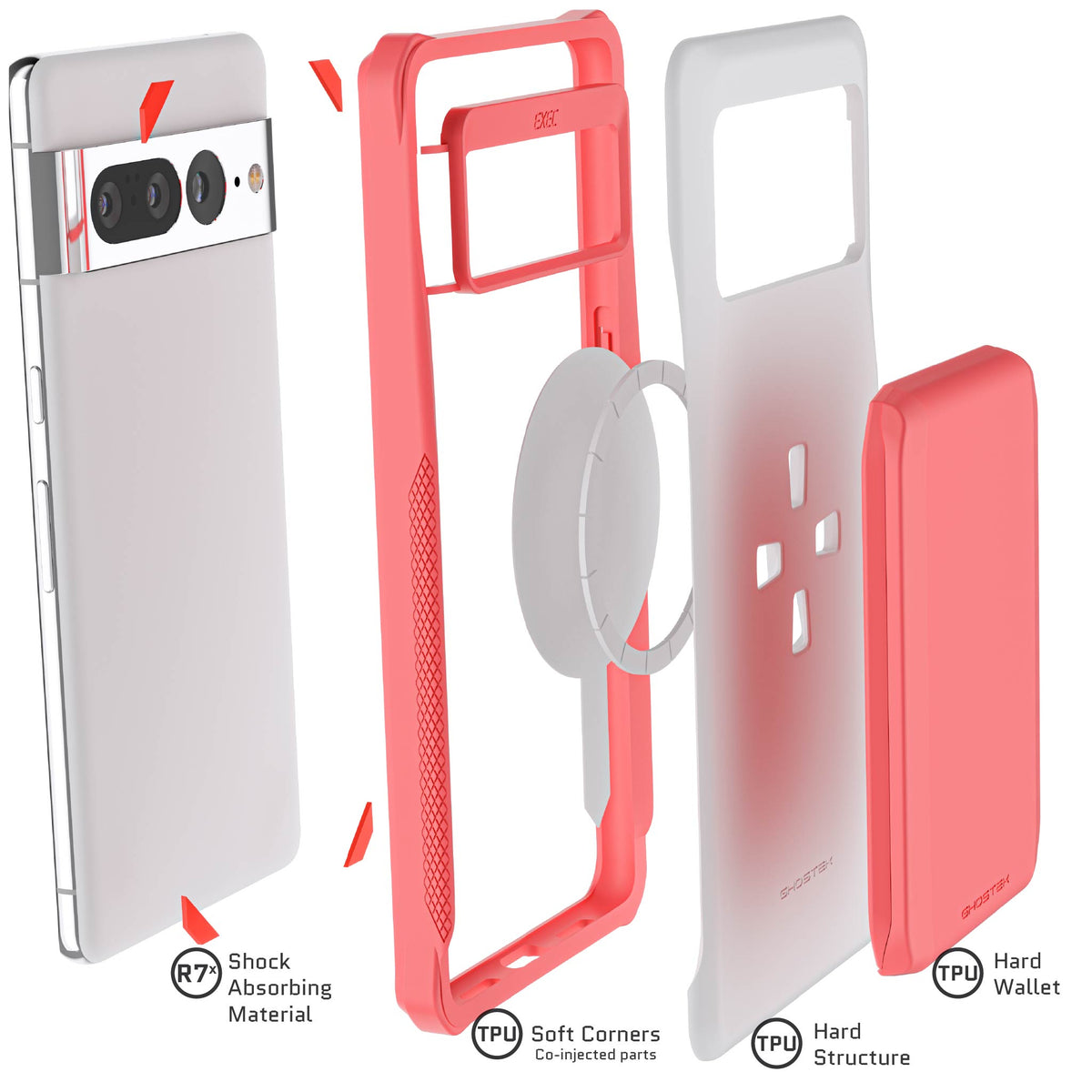 Pink Pixel 7 Pro Phone Case Wallet
